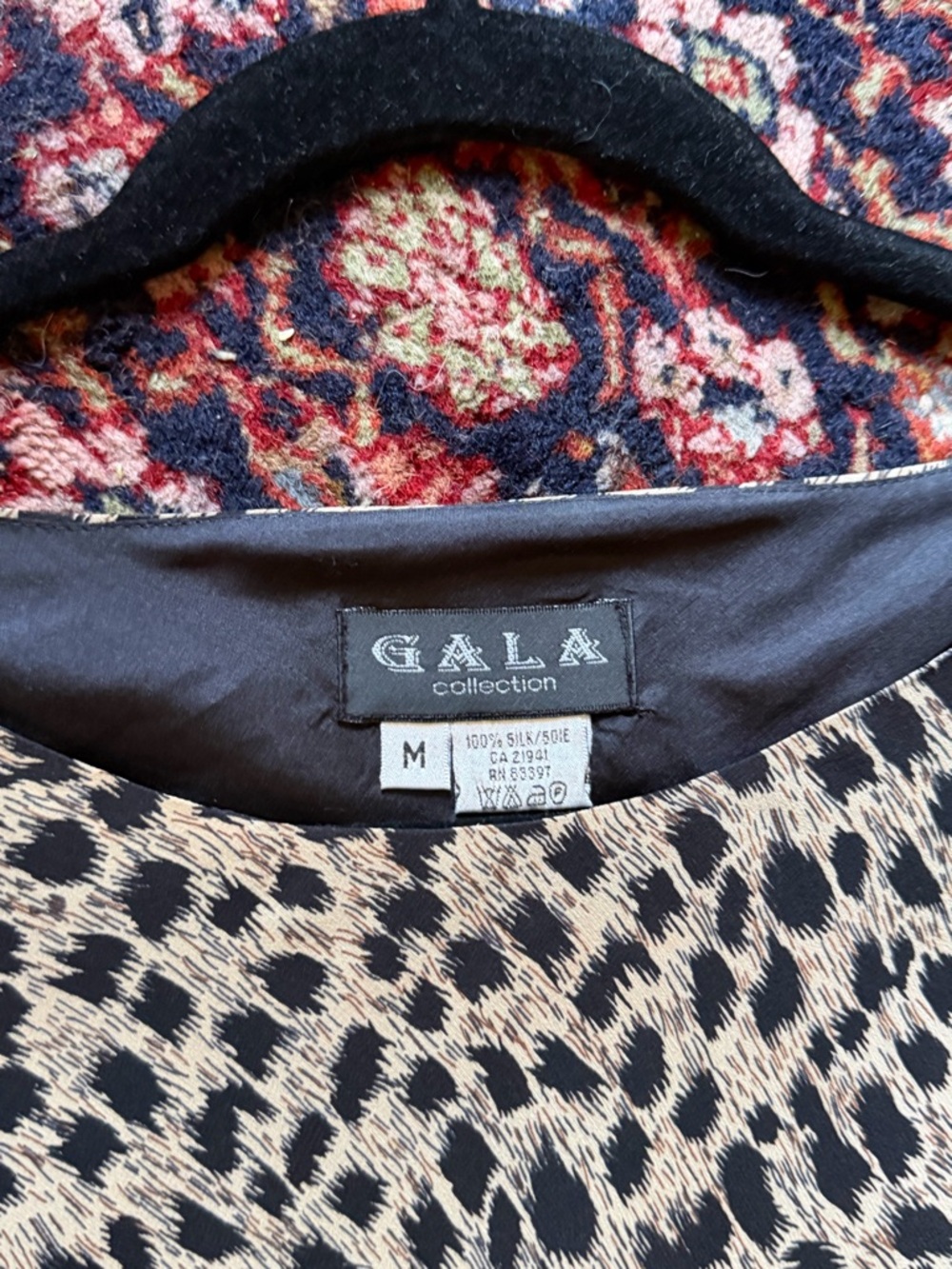 GALA Collection Silk Maxi Dress with Leopard Print - Picture 6 of 6